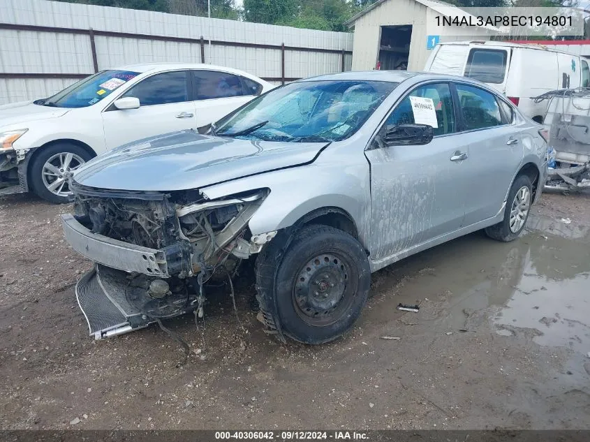 1N4AL3AP8EC194801 2014 Nissan Altima 2.5 S