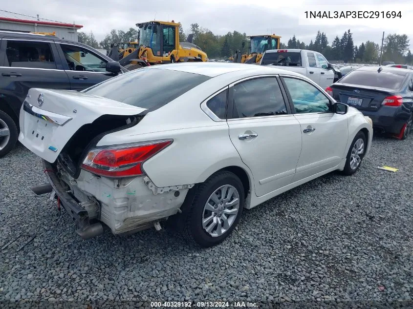 2014 Nissan Altima 2.5 S VIN: 1N4AL3AP3EC291694 Lot: 40329192