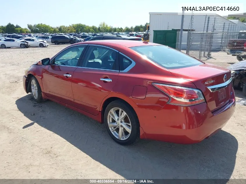 2014 Nissan Altima 2.5/S/Sv/Sl VIN: 1N4AL3AP0EC414660 Lot: 40336554