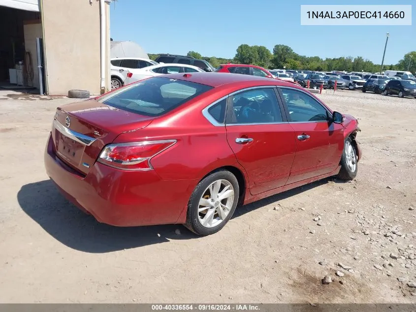 2014 Nissan Altima 2.5/S/Sv/Sl VIN: 1N4AL3AP0EC414660 Lot: 40336554