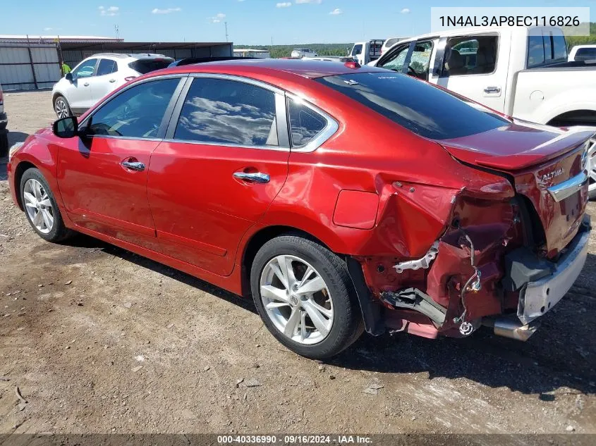 2014 Nissan Altima 2.5 Sl VIN: 1N4AL3AP8EC116826 Lot: 40336990