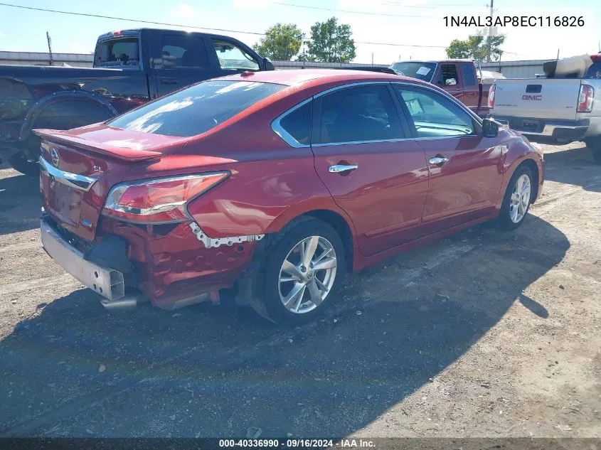 2014 Nissan Altima 2.5 Sl VIN: 1N4AL3AP8EC116826 Lot: 40336990