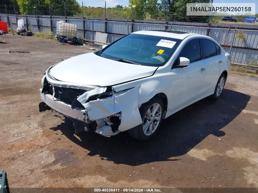 2014 Nissan Altima 2.5 Sv VIN: 1N4AL3AP5EN260158 Lot: 40338411