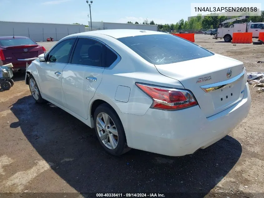 2014 Nissan Altima 2.5 Sv VIN: 1N4AL3AP5EN260158 Lot: 40338411