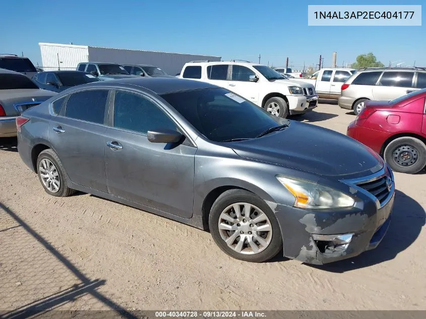 2014 Nissan Altima 2.5/2.5 S/2.5 Sl/2.5 Sv VIN: 1N4AL3AP2EC404177 Lot: 40340728