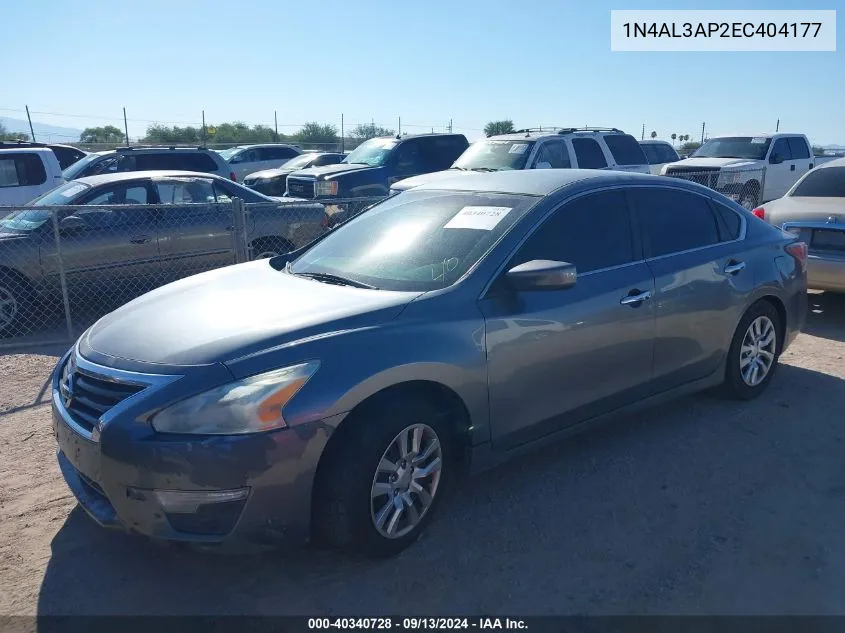 2014 Nissan Altima 2.5/2.5 S/2.5 Sl/2.5 Sv VIN: 1N4AL3AP2EC404177 Lot: 40340728