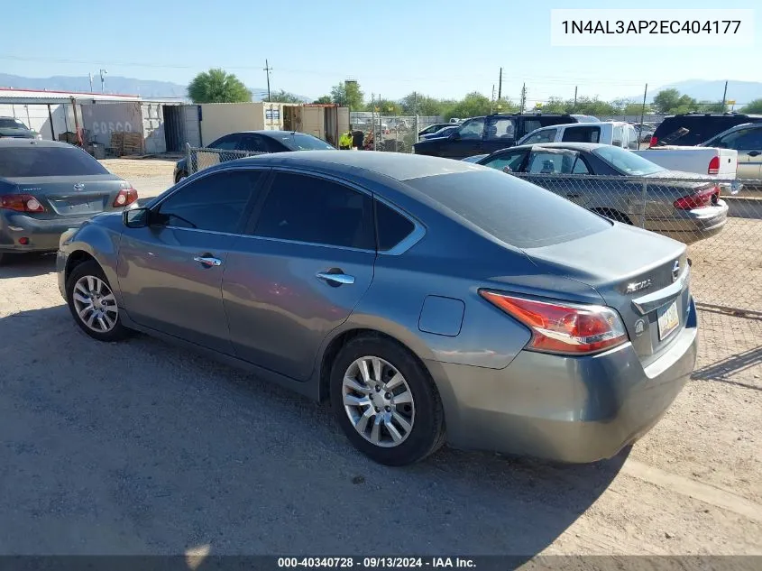 2014 Nissan Altima 2.5/2.5 S/2.5 Sl/2.5 Sv VIN: 1N4AL3AP2EC404177 Lot: 40340728