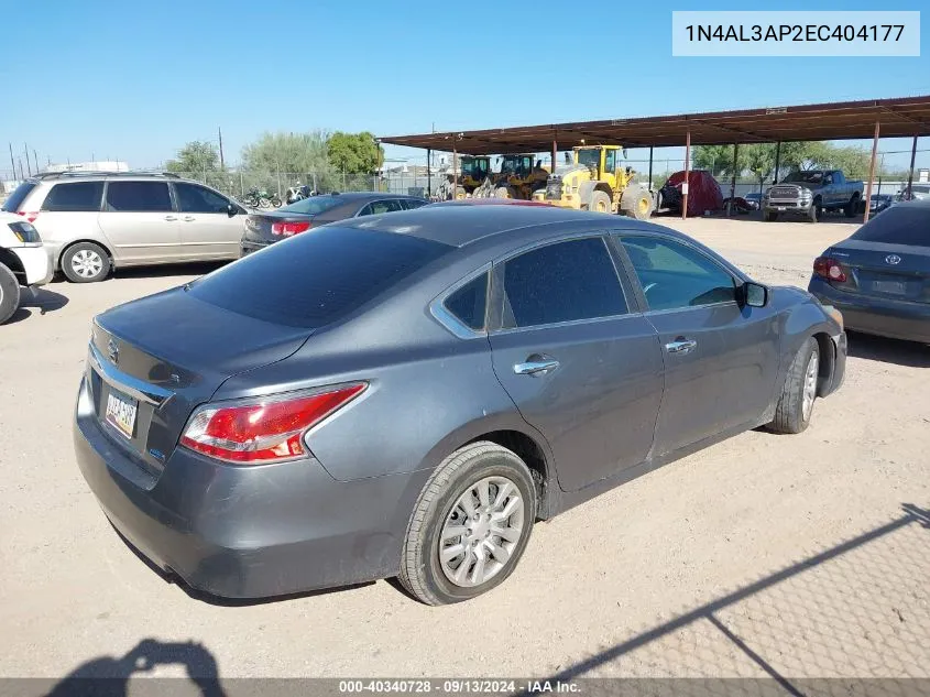 2014 Nissan Altima 2.5/2.5 S/2.5 Sl/2.5 Sv VIN: 1N4AL3AP2EC404177 Lot: 40340728