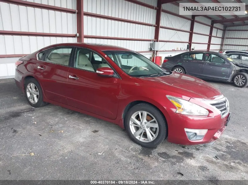 2014 Nissan Altima 2.5 Sl VIN: 1N4AL3AP4EC102731 Lot: 40370184