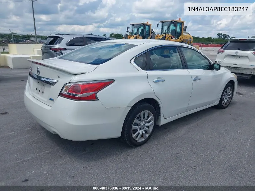 2014 Nissan Altima 2.5 S VIN: 1N4AL3AP8EC183247 Lot: 40376936