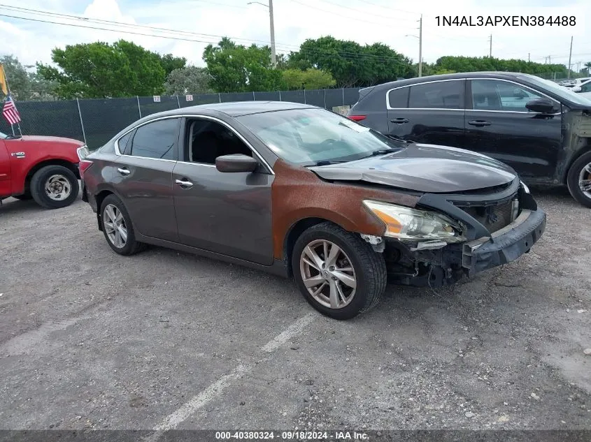 2014 Nissan Altima 2.5/S/Sv/Sl VIN: 1N4AL3APXEN384488 Lot: 40380324