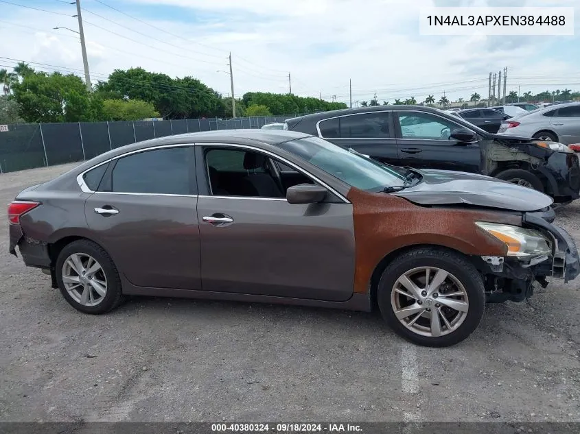 2014 Nissan Altima 2.5/S/Sv/Sl VIN: 1N4AL3APXEN384488 Lot: 40380324