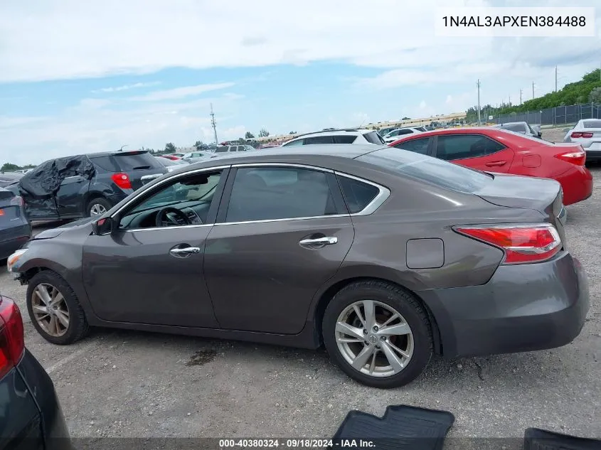 2014 Nissan Altima 2.5/S/Sv/Sl VIN: 1N4AL3APXEN384488 Lot: 40380324