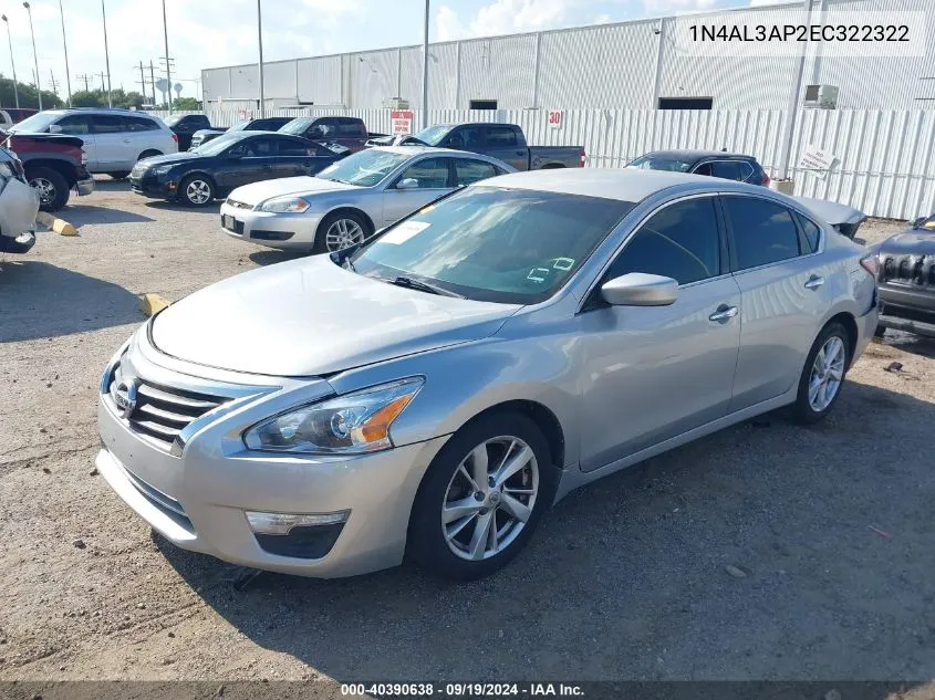 2014 Nissan Altima 2.5 Sv VIN: 1N4AL3AP2EC322322 Lot: 40390638