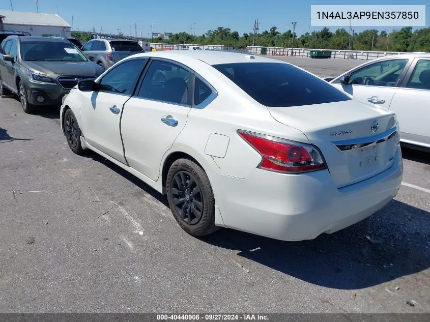 2014 Nissan Altima 2.5 S VIN: 1N4AL3AP9EN357850 Lot: 40440908