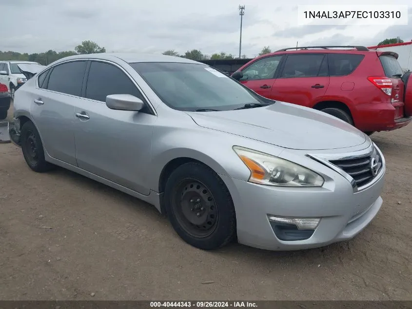 2014 Nissan Altima 2.5 S VIN: 1N4AL3AP7EC103310 Lot: 40444343