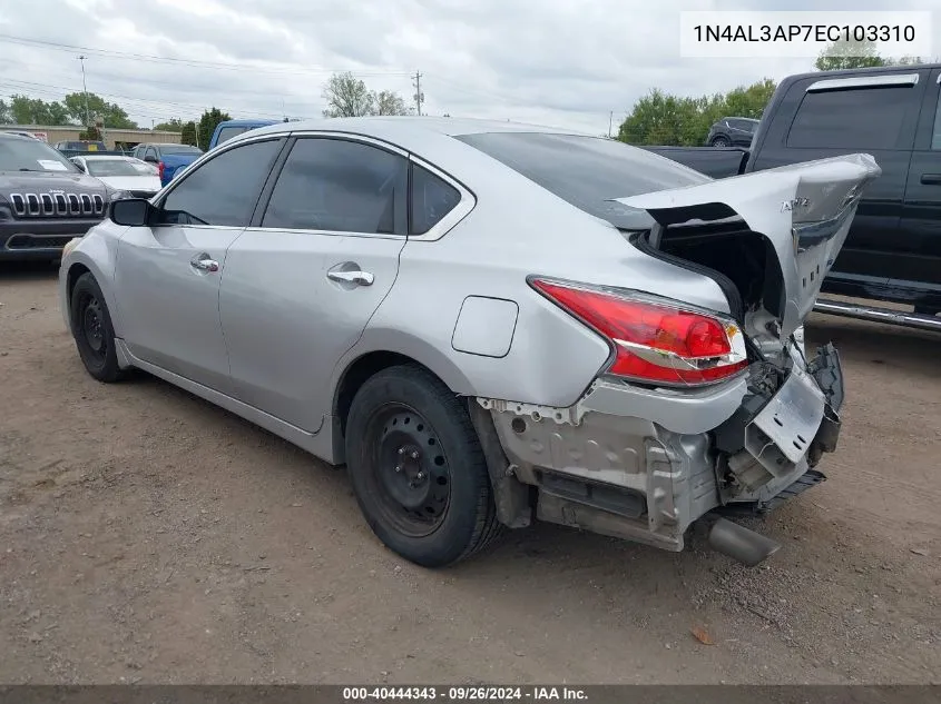 2014 Nissan Altima 2.5 S VIN: 1N4AL3AP7EC103310 Lot: 40444343