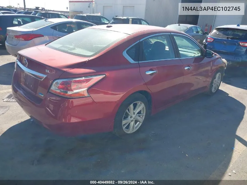 2014 Nissan Altima 2.5 Sl VIN: 1N4AL3AP4EC102745 Lot: 40449882