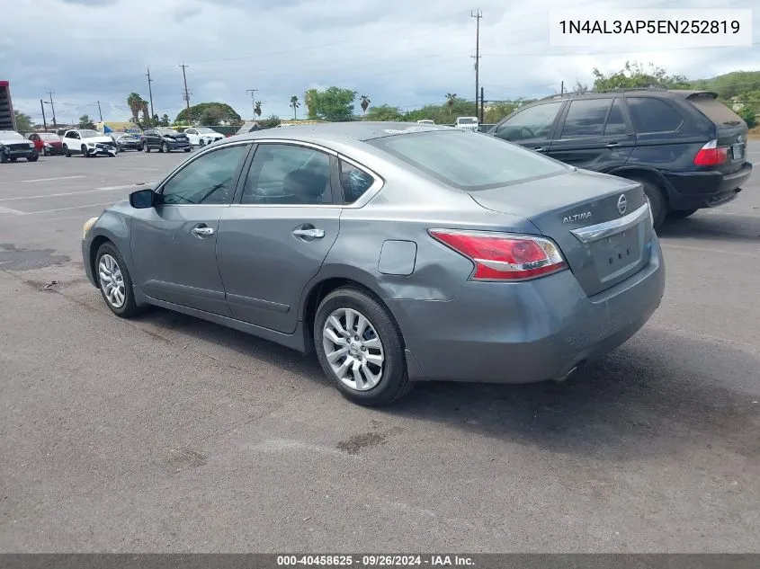 2014 Nissan Altima 2.5 S VIN: 1N4AL3AP5EN252819 Lot: 40458625