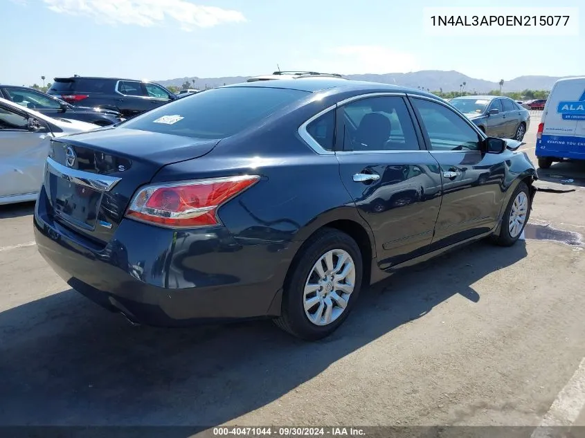 2014 Nissan Altima 2.5 S VIN: 1N4AL3AP0EN215077 Lot: 40471044