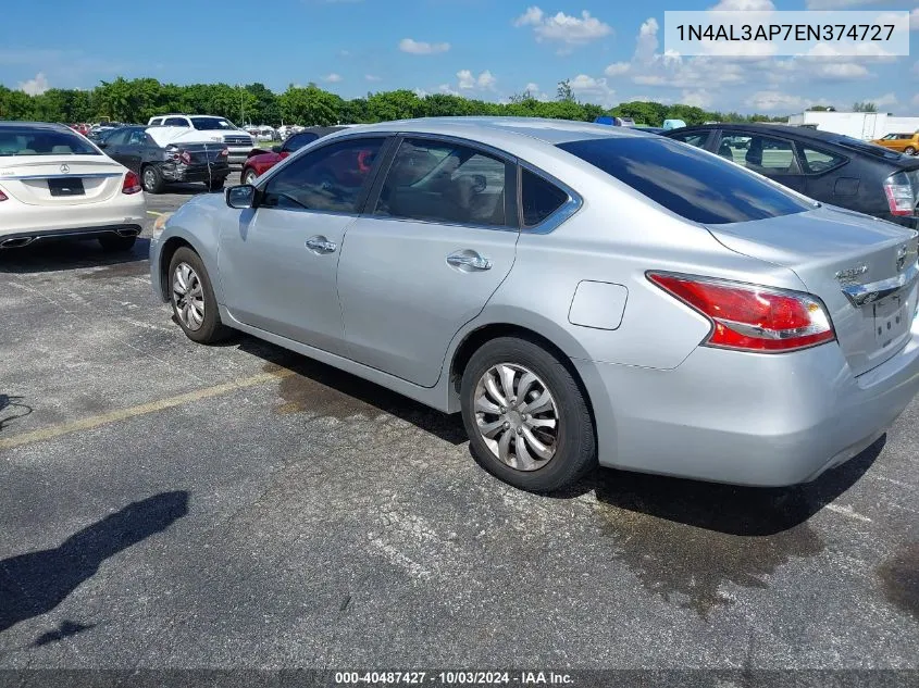 2014 Nissan Altima 2.5/2.5 S/2.5 Sl/2.5 Sv VIN: 1N4AL3AP7EN374727 Lot: 40487427