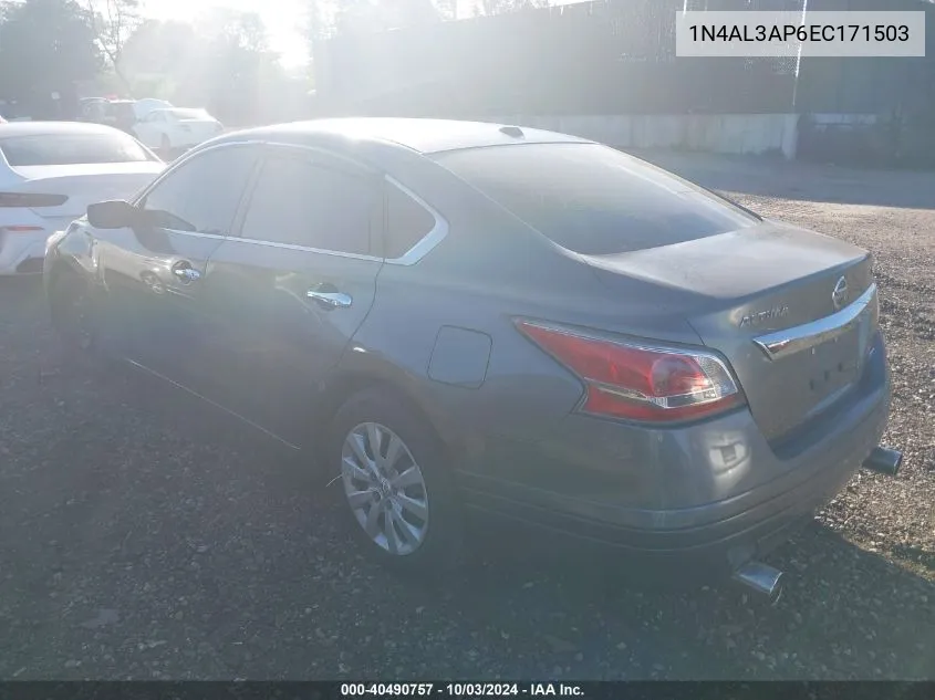 2014 Nissan Altima 2.5 S VIN: 1N4AL3AP6EC171503 Lot: 40490757