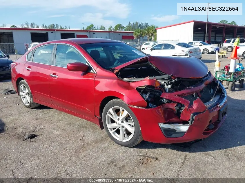 2014 Nissan Altima 2.5 Sv VIN: 1N4AL3AP8EC322664 Lot: 40595998