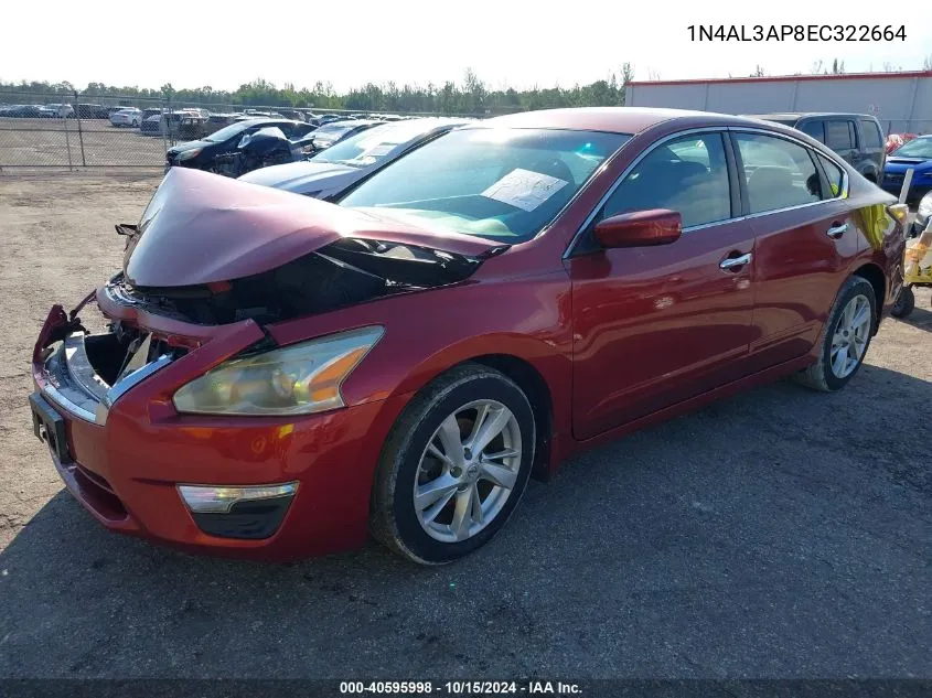 2014 Nissan Altima 2.5 Sv VIN: 1N4AL3AP8EC322664 Lot: 40595998