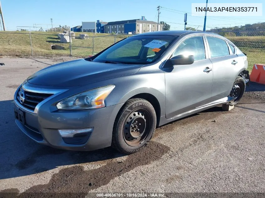 2014 Nissan Altima 2.5/2.5 S/2.5 Sl/2.5 Sv VIN: 1N4AL3AP4EN353771 Lot: 40636701