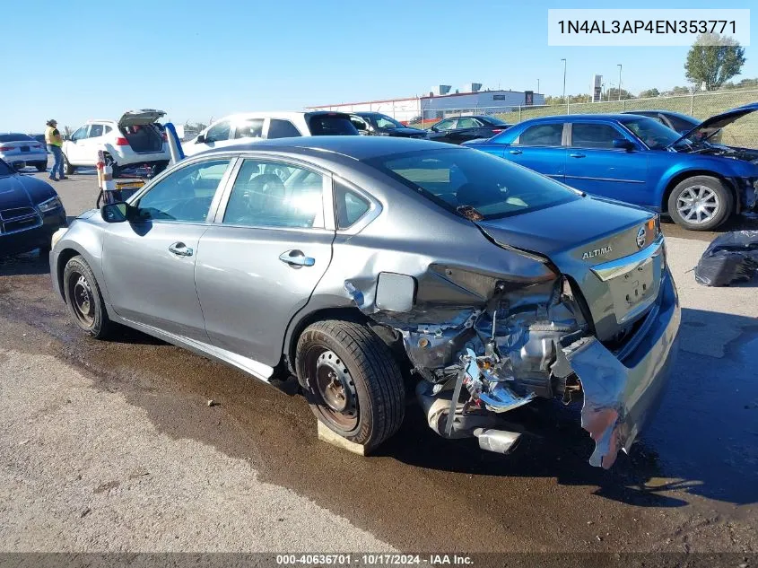 2014 Nissan Altima 2.5/2.5 S/2.5 Sl/2.5 Sv VIN: 1N4AL3AP4EN353771 Lot: 40636701