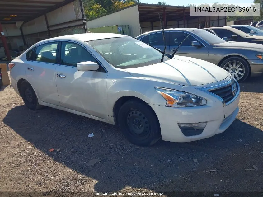 2014 Nissan Altima 2.5 S VIN: 1N4AL3AP2EC139616 Lot: 40664904