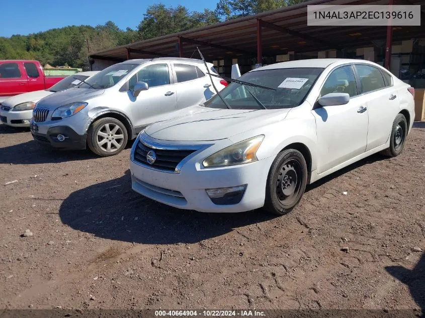 2014 Nissan Altima 2.5 S VIN: 1N4AL3AP2EC139616 Lot: 40664904