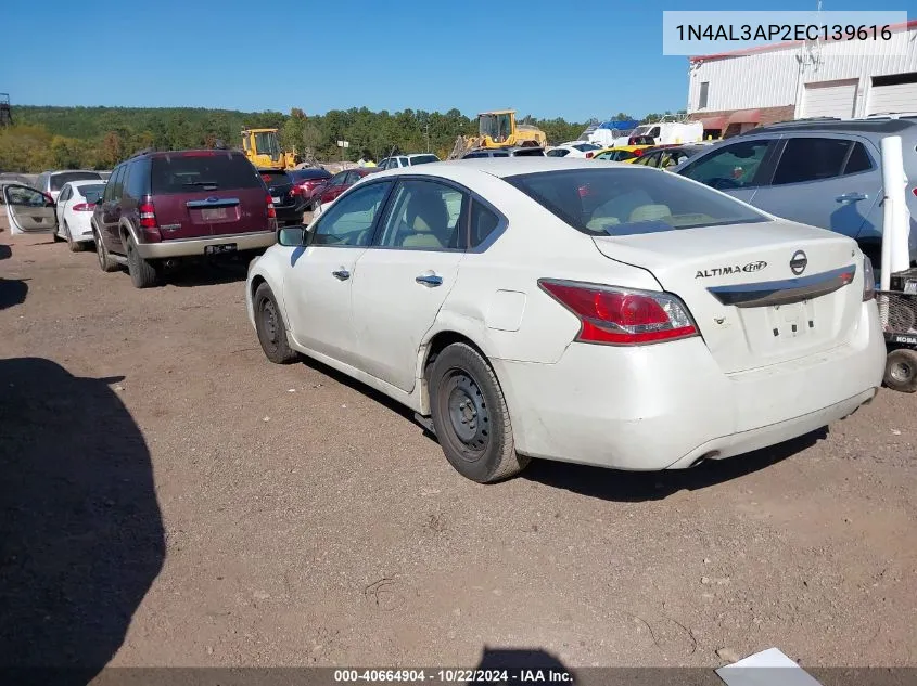 2014 Nissan Altima 2.5 S VIN: 1N4AL3AP2EC139616 Lot: 40664904