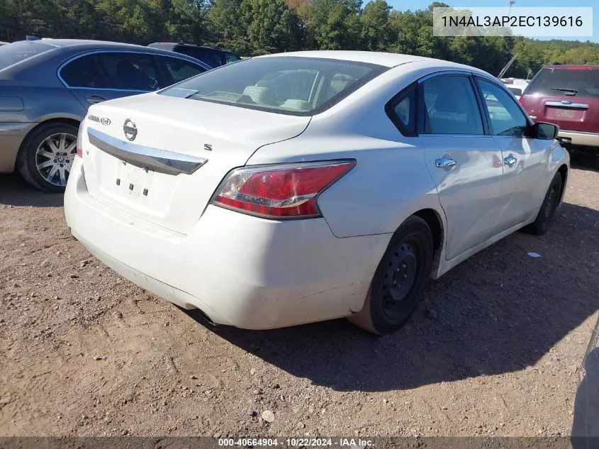 2014 Nissan Altima 2.5 S VIN: 1N4AL3AP2EC139616 Lot: 40664904