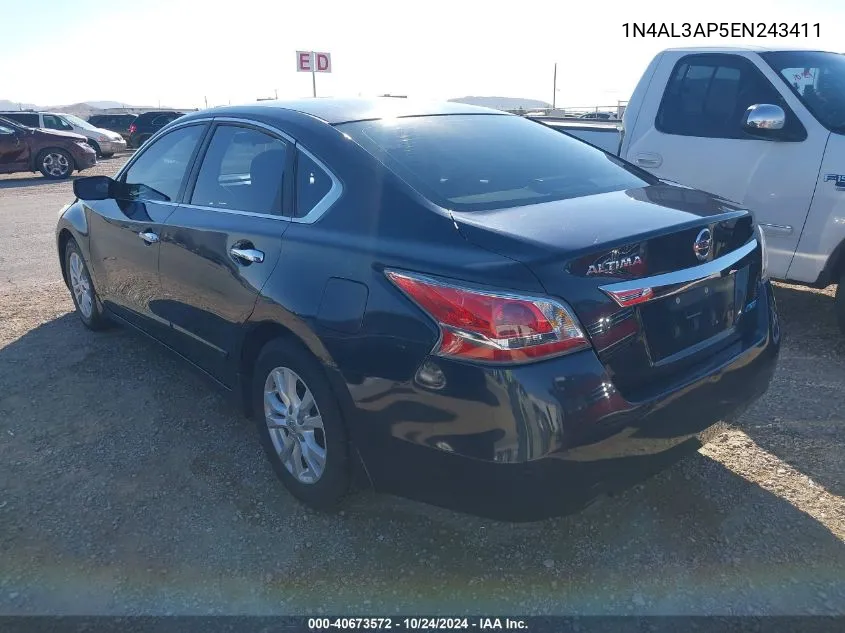 2014 Nissan Altima 2.5 S VIN: 1N4AL3AP5EN243411 Lot: 40673572