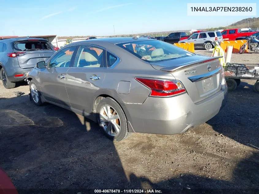 2014 Nissan Altima 2.5 Sl VIN: 1N4AL3AP7EN238260 Lot: 40678478