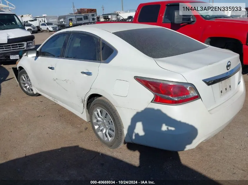 2014 Nissan Altima 2.5/S/Sv/Sl VIN: 1N4AL3AP2EN335933 Lot: 40688034