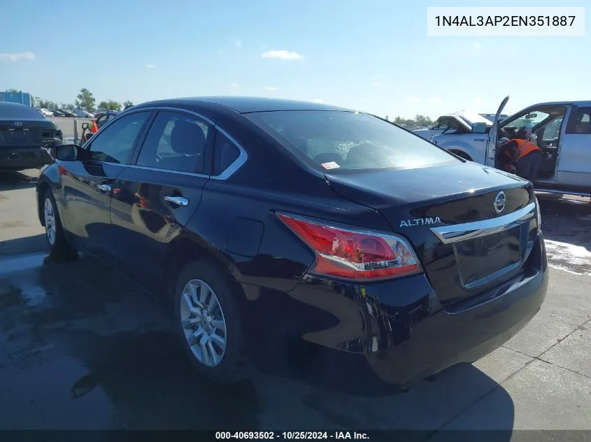 1N4AL3AP2EN351887 2014 Nissan Altima 2.5/2.5 S/2.5 Sl/2.5 Sv