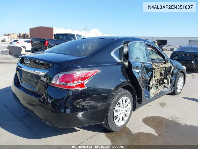 1N4AL3AP2EN351887 2014 Nissan Altima 2.5/2.5 S/2.5 Sl/2.5 Sv