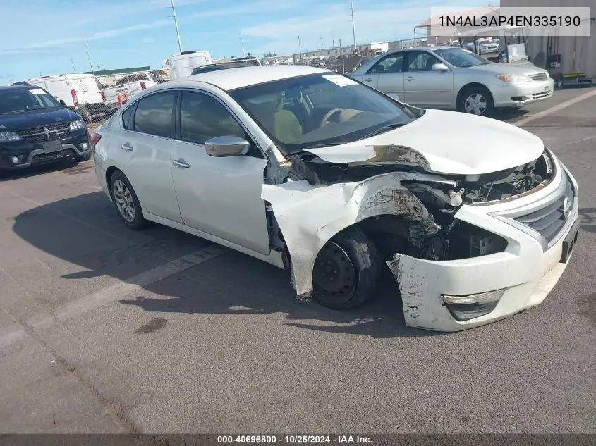 2014 Nissan Altima 2.5/2.5 S/2.5 Sl/2.5 Sv VIN: 1N4AL3AP4EN335190 Lot: 40696800