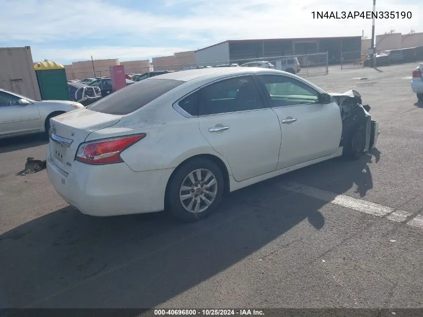 1N4AL3AP4EN335190 2014 Nissan Altima 2.5/2.5 S/2.5 Sl/2.5 Sv