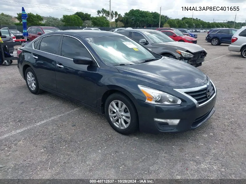 2014 Nissan Altima 2.5 S VIN: 1N4AL3AP8EC401655 Lot: 40712537