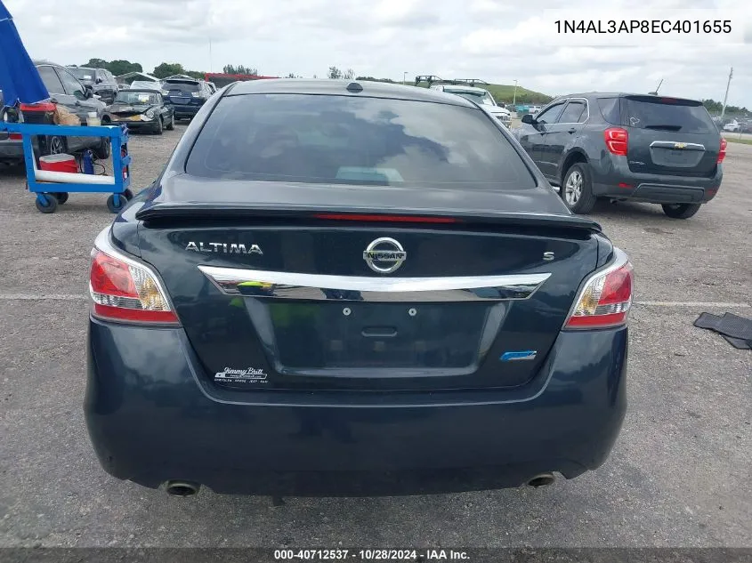 2014 Nissan Altima 2.5 S VIN: 1N4AL3AP8EC401655 Lot: 40712537