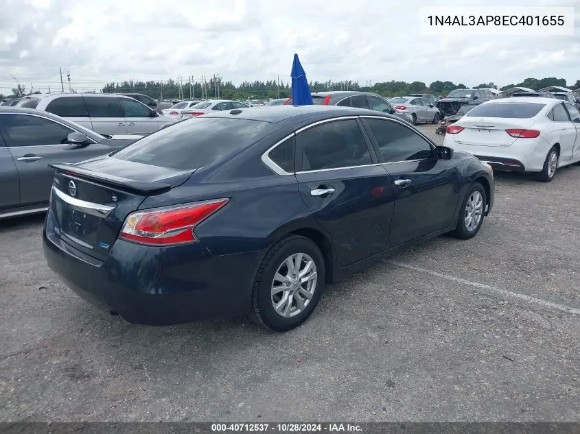 2014 Nissan Altima 2.5 S VIN: 1N4AL3AP8EC401655 Lot: 40712537