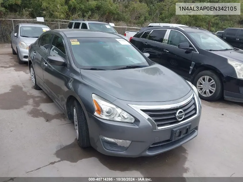 2014 Nissan Altima 2.5 S VIN: 1N4AL3AP0EN342105 Lot: 40714395