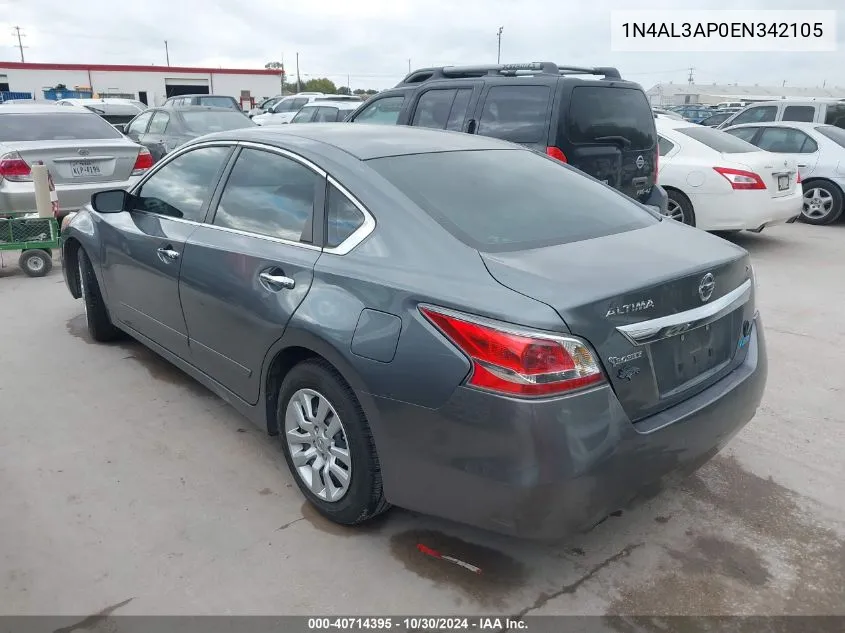 2014 Nissan Altima 2.5 S VIN: 1N4AL3AP0EN342105 Lot: 40714395