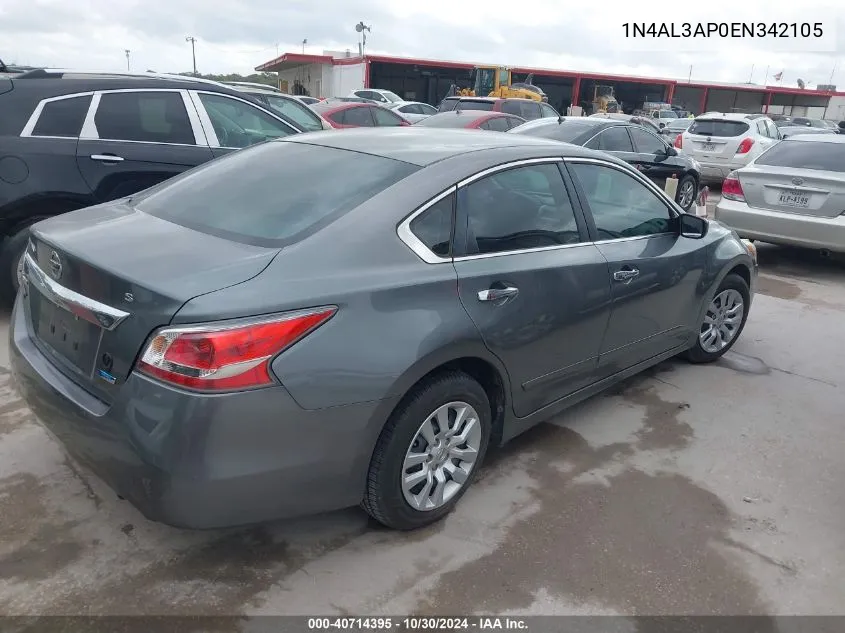 2014 Nissan Altima 2.5 S VIN: 1N4AL3AP0EN342105 Lot: 40714395