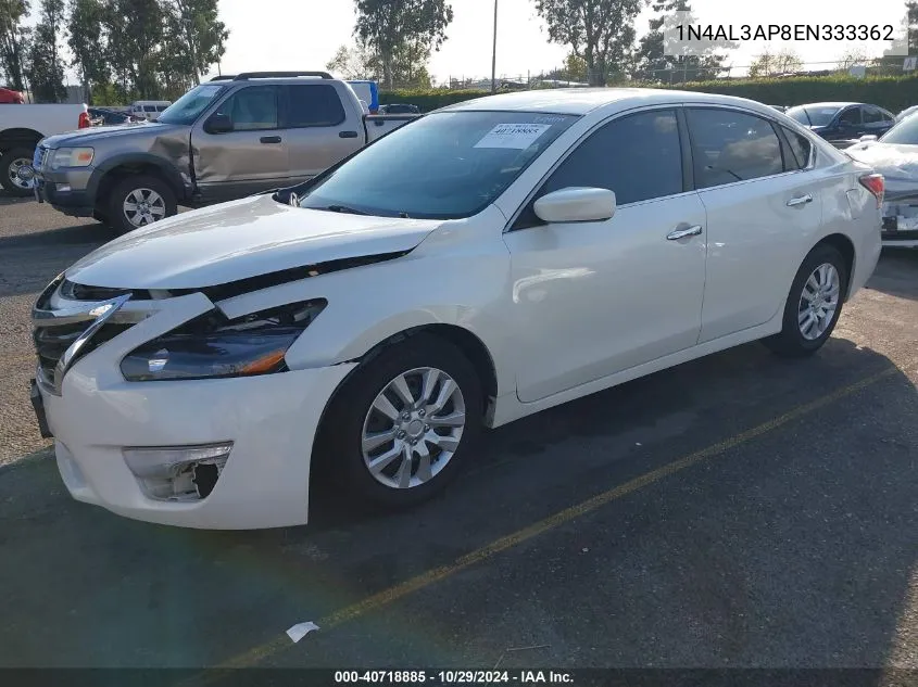 2014 Nissan Altima 2.5 S VIN: 1N4AL3AP8EN333362 Lot: 40718885