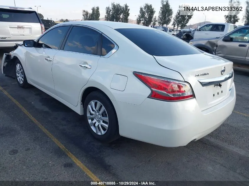 2014 Nissan Altima 2.5 S VIN: 1N4AL3AP8EN333362 Lot: 40718885