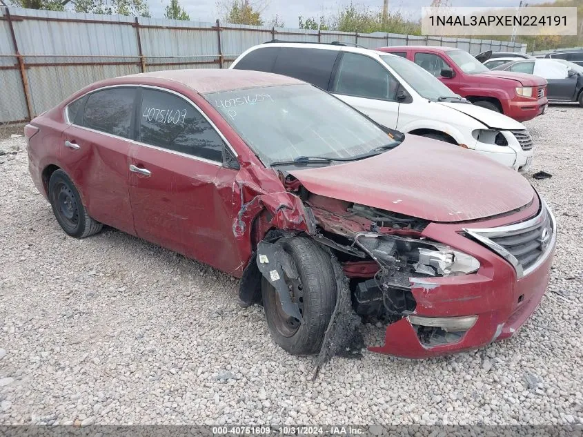 2014 Nissan Altima 2.5 S VIN: 1N4AL3APXEN224191 Lot: 40751609